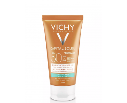Виши солнцезащитная матирующая эмульсия для жирной и комбинированной кожи лица SPF 50+, 50 мл (Vichy, Capital Ideal Soleil)