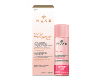 Нюкс мультикорректирующий крем для лица, 40 мл + мицеллярная вода в подарок (Nuxe, Prodigieuse Boost)