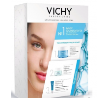 Виши набор для увлажнения кожи: Аквалия термаль + сыворотка с пробиотиком, 3 средства (Vichy, Aqualia Thermal)