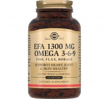 Солгар комплекс жирных кислот 1300 мг омега 3-6-9, 120 капсул (Solgar, EFA 1300 mg Omega 3-6-9)