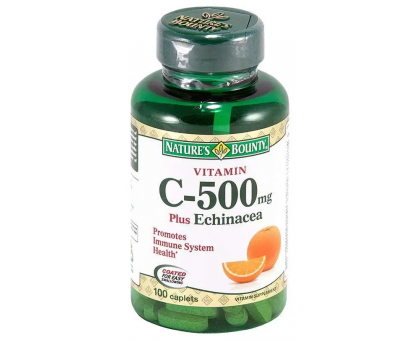 Нэйчес Баунти витамин С 500 мг + эхинацея, 100 капсул (Nature`s bounty)