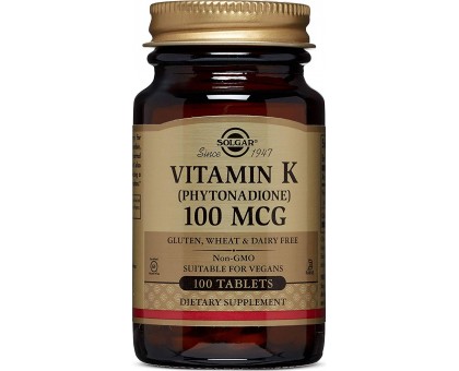 Солгар витамин К 100 мкг 100 таблеток (Solgar)