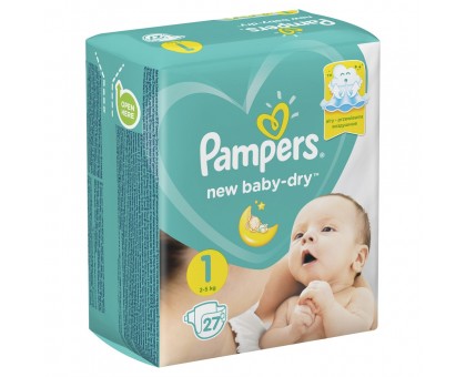 Памперс New Baby для новорождённых (2-5 кг), 27шт (Pampers)