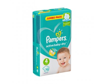 Памперс Active Baby макси (9-14 кг), 70шт (Pampers)