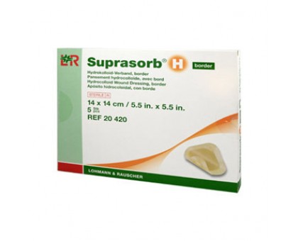Супрасорб Н - гидроколлоидная повязка с бордюром, 14x14 см (Suprasorb H)