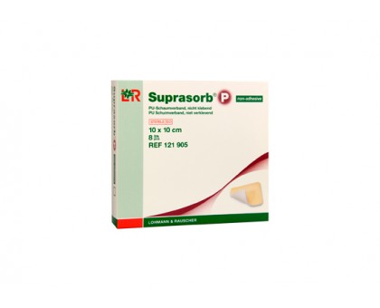 Супрасорб Р - полиуретановая неадгезивная губчатая повязка, 10x10 см 1 штука (Suprasorb P)