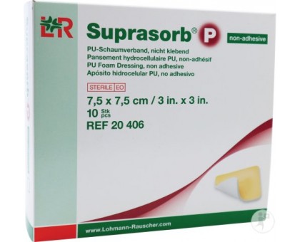 Супрасорб Р - полиуретановая неадгезивная губчатая повязка 7,5x7,5 см 1 штука (Suprasorb P)