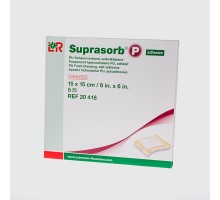 Супрасорб Р - полиуретановая адгезивная губчатая повязка 15x15 см 1 штука (Suprasorb P)