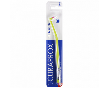 Курапрокс зубная щетка монопучковая 1006 Single & Sulcular салатовый цвет ручки (Curaprox)