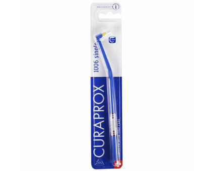 Курапрокс зубная щетка монопучковая 1006 Single & Sulcular синий цвет ручки (Curaprox)