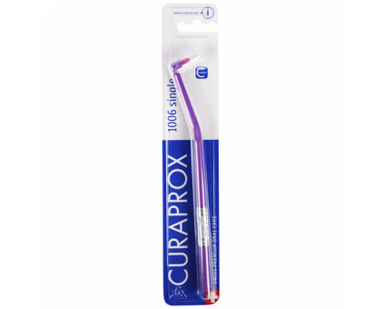 Курапрокс зубная щетка монопучковая 1006 Single & Sulcular сиреневый цвет ручки (Curaprox)