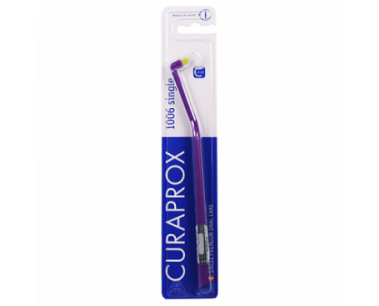 Курапрокс зубная щетка монопучковая 1006 Single & Sulcular фиолетовый цвет ручки (Curaprox)