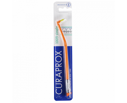 Курапрокс зубная щетка монопучковая 1009 Single & Sulcular оранжевый цвет ручки (Curaprox)