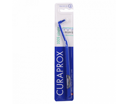 Курапрокс зубная щетка монопучковая 1009 Single & Sulcular синий цвет ручки (Curaprox)