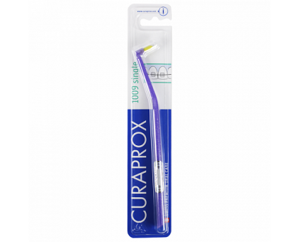 Курапрокс зубная щетка монопучковая 1009 Single & Sulcular фиолетовый цвет ручки (Curaprox)