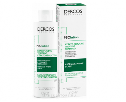 Виши Деркос Psolution кераторегулирующий шампунь для кожи головы, склонной к псориазу, 200 мл (Vichy, Dercos)