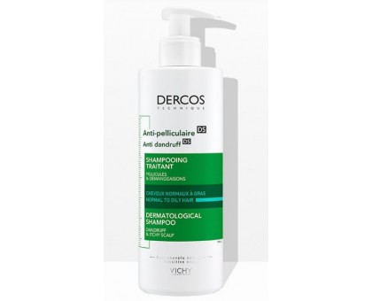 Виши Деркос интенсивный шампунь-уход против перхоти для нормальных и жирных волос, 390 мл (Vichy, Dercos)