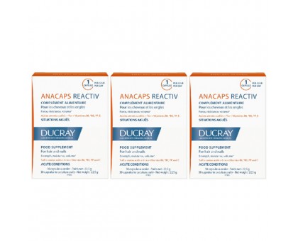 Дюкре Набор: Анакапс три-актив 3 упаковки по 30 капсул (Ducray, Биодобавка к пище)