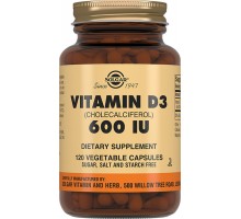 Солгар витамин Д3 600 МЕ, 120 капсул (Solgar, Vitamin D)