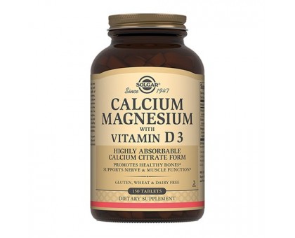 Солгар кальций-магний с витамином D3, 150 таблеток (Solgar, Calcium Magnesium with Vitamin D3)