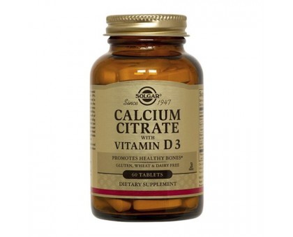 Солгар кальция цитрат с витамином D3, 60 таблеток (Solgar, Calcium Citrate with Vitamin D3)