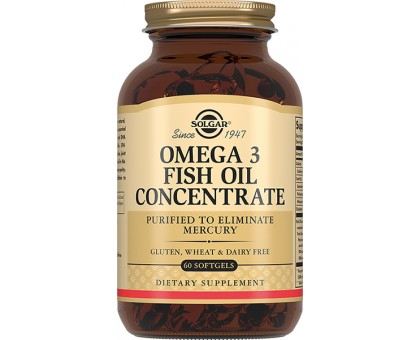 Солгар концентрат рыбьего жира Омега-3, 60 капсул (Solgar, Omega-3 Fish Oil Concentrate)