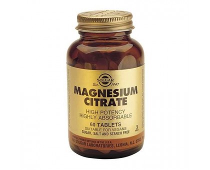 Солгар цитрат магния 200 мг, 60 таблеток (Solgar, Magnesium Citrate)